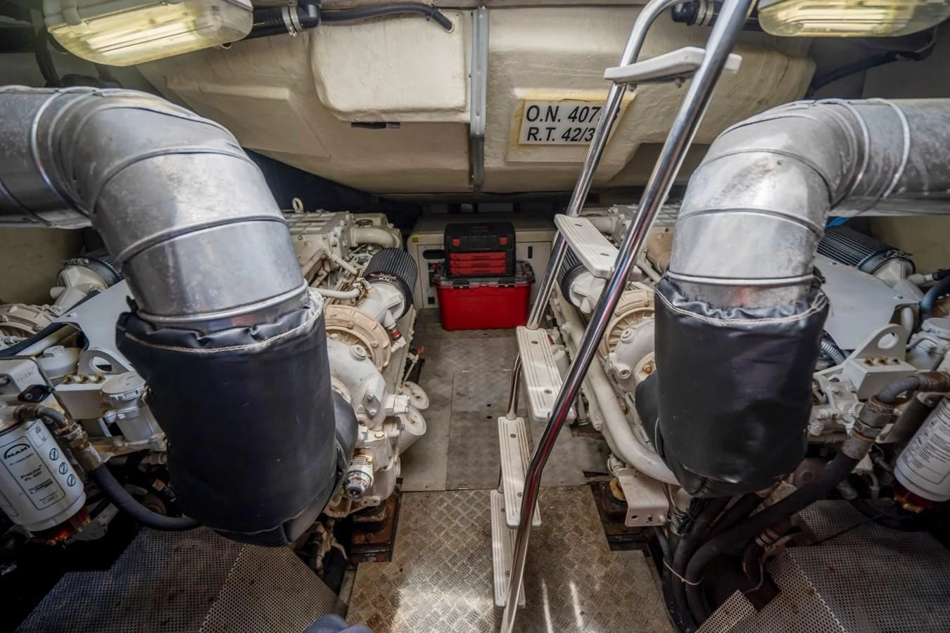 a machine with pipes aboard KNOTORIOUS IV Yacht for Sale