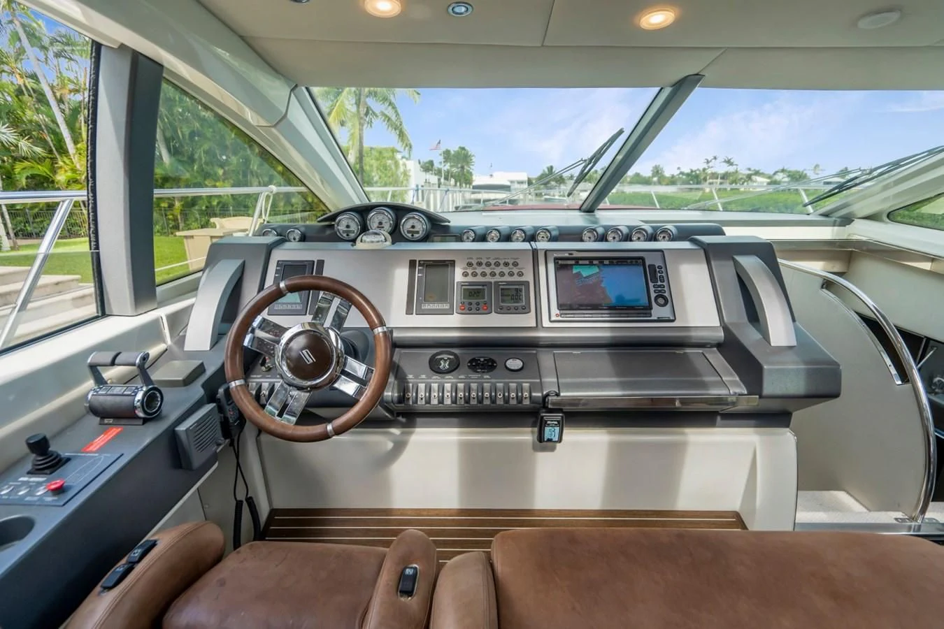 inside of a car aboard KNOTORIOUS IV Yacht for Sale