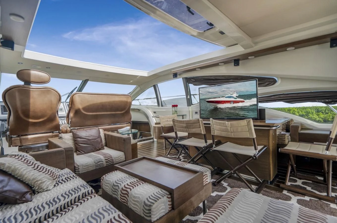 inside of a plane aboard KNOTORIOUS IV Yacht for Sale
