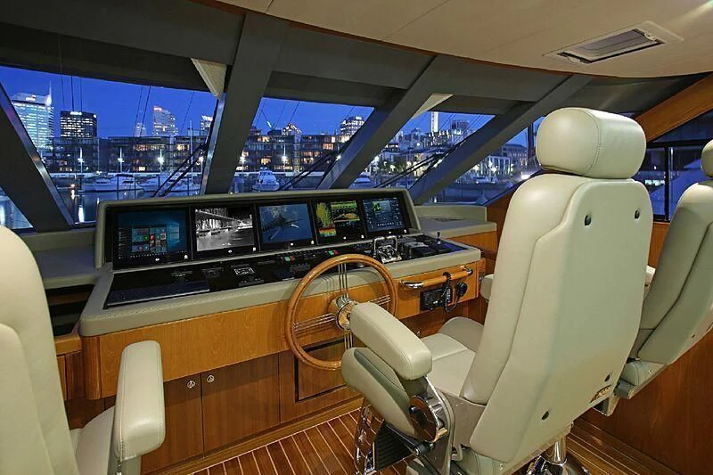 inside of a car with a view of the city and the water aboard BELLE VIE Yacht for Sale