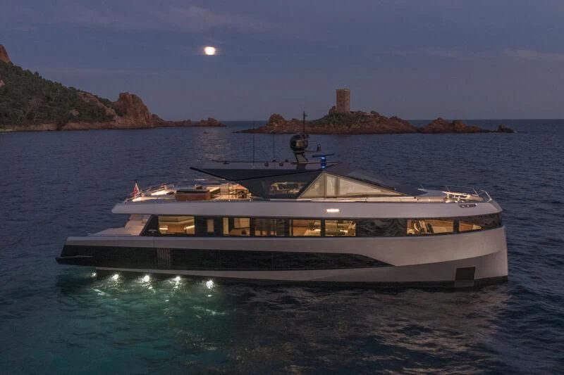 a boat in the water aboard TELL ME WHY Yacht for Sale