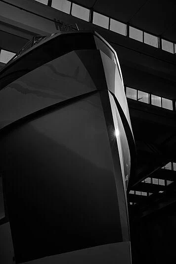 a close-up of a large black object aboard TELL ME WHY Yacht for Sale