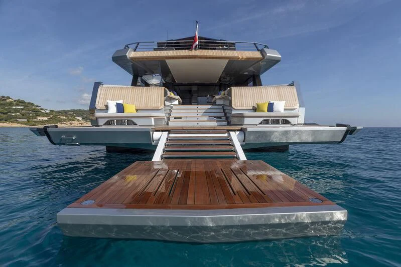 a boat on the water aboard TELL ME WHY Yacht for Sale