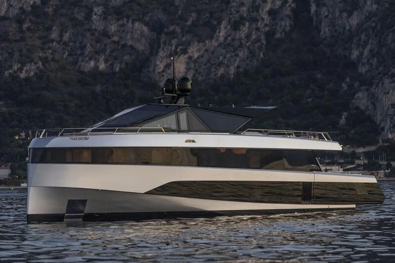 a boat on the water aboard TELL ME WHY Yacht for Sale