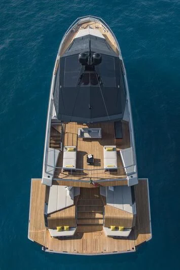 a space ship in the water aboard TELL ME WHY Yacht for Sale