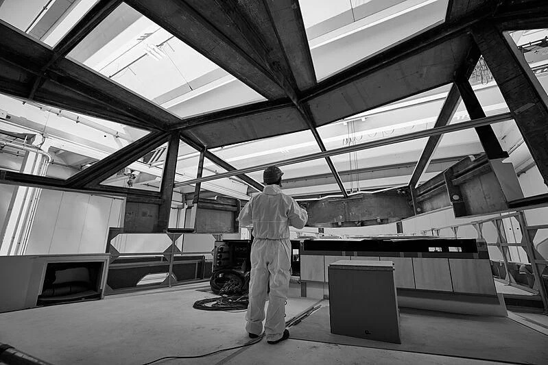 a man in a factory aboard TELL ME WHY Yacht for Sale