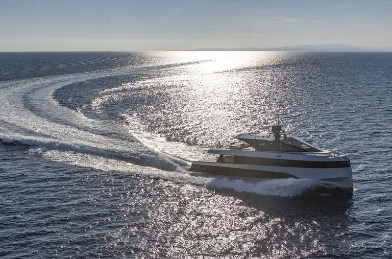 a boat on the water aboard TELL ME WHY Yacht for Sale