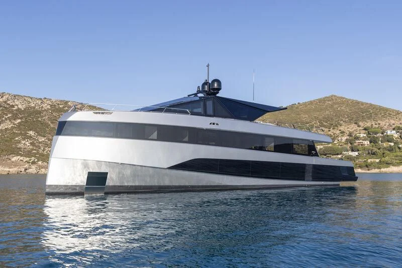 a boat on the water aboard TELL ME WHY Yacht for Sale