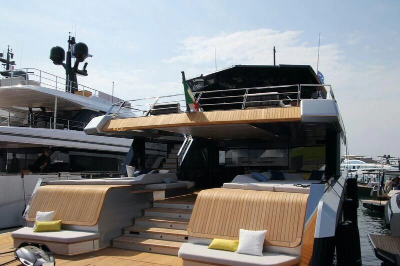 a boat with a canopy aboard TELL ME WHY Yacht for Sale