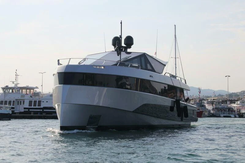 a boat on the water aboard TELL ME WHY Yacht for Sale