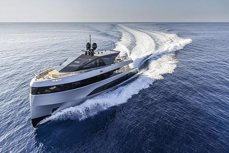 a boat on the water aboard TELL ME WHY Yacht for Sale