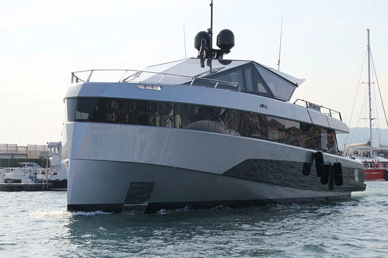 a boat on the water aboard TELL ME WHY Yacht for Sale