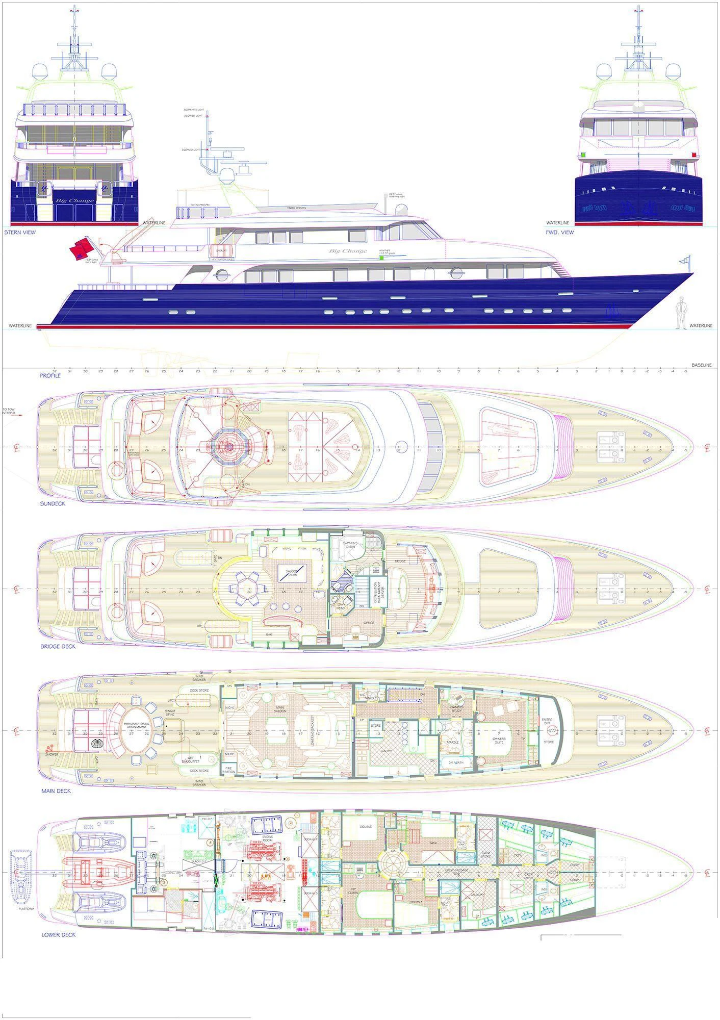 diagram aboard BIG CHANGE II Yacht for Sale