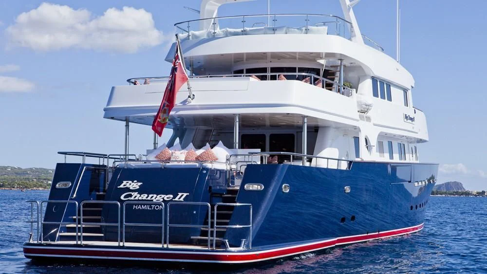 a boat on the water aboard BIG CHANGE II Yacht for Sale