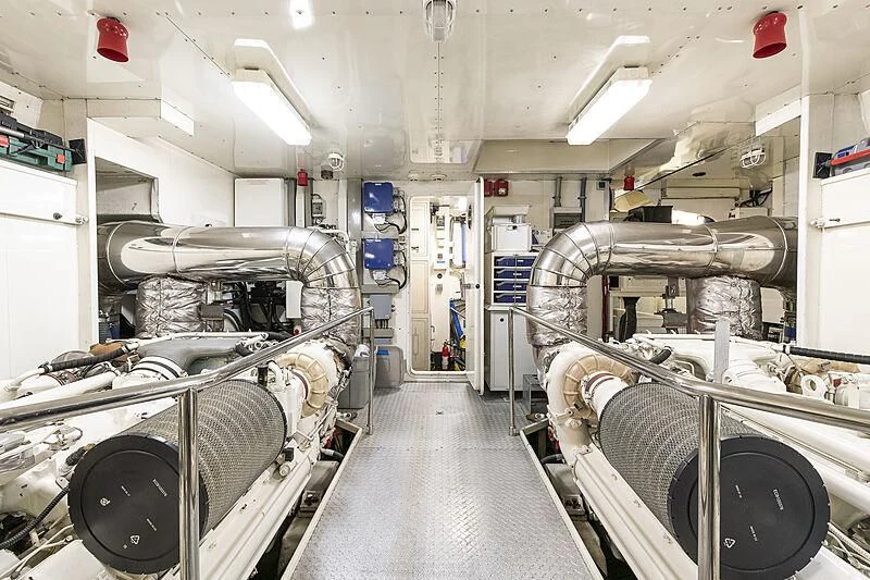a room with machinery aboard SETAI Yacht for Sale