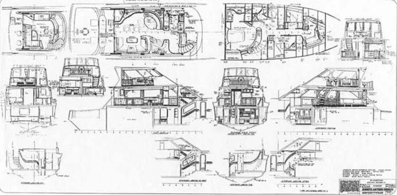 diagram, engineering drawing aboard GOLDEN OSPREY Yacht for Sale