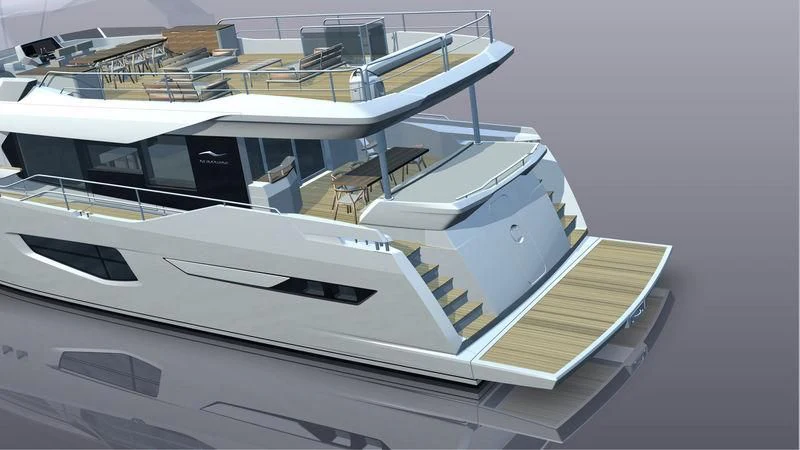 a model of a boat aboard GIOIA Yacht for Sale