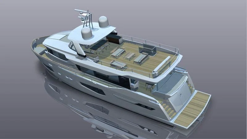 a model of a space ship aboard GIOIA Yacht for Sale