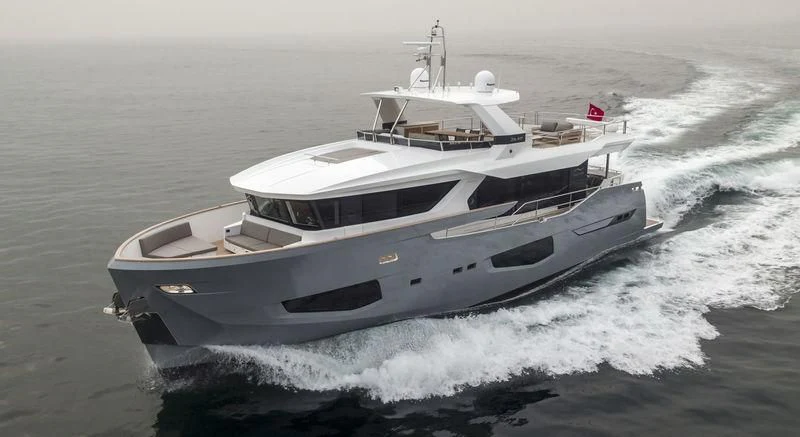a boat on the water aboard GIOIA Yacht for Sale