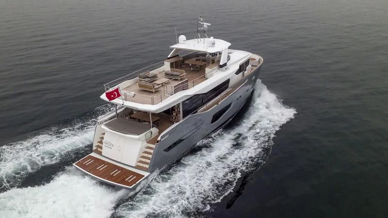 a ship on the water aboard GIOIA Yacht for Sale