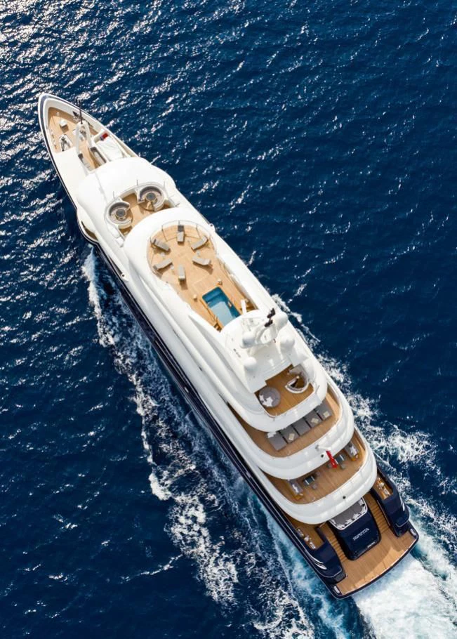 a space shuttle in space aboard HIGH POWER III Yacht for Sale