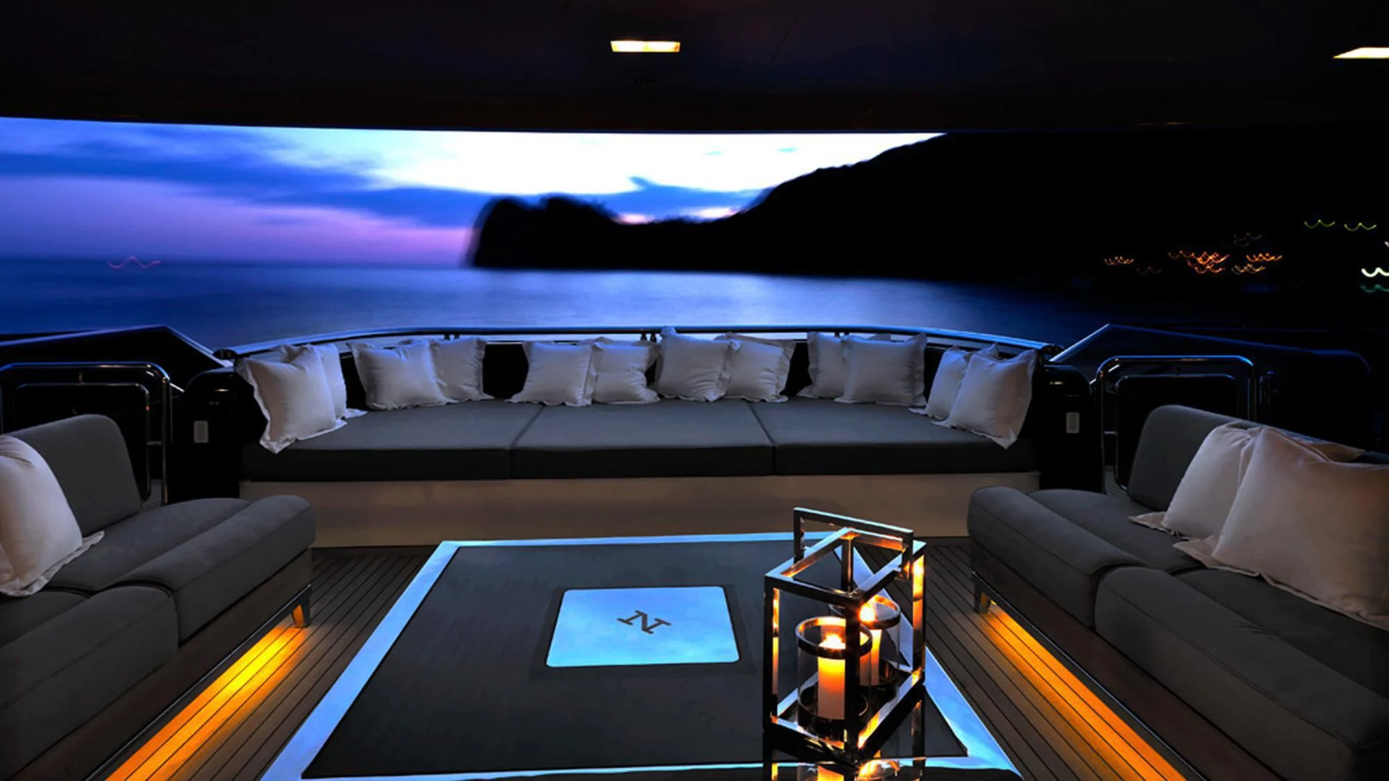 a car with a laptop on the front aboard HIGH POWER III Yacht for Sale