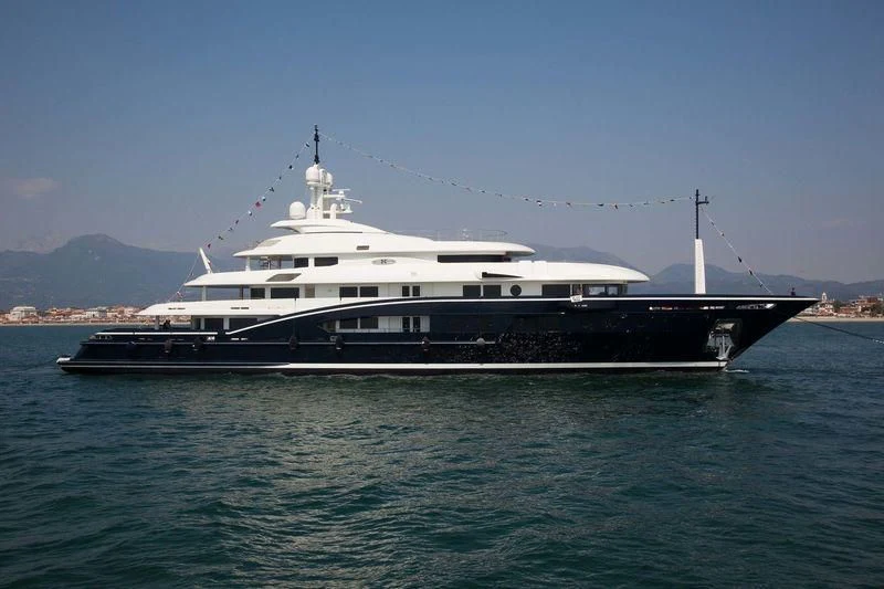 a large boat in the water aboard HIGH POWER III Yacht for Sale