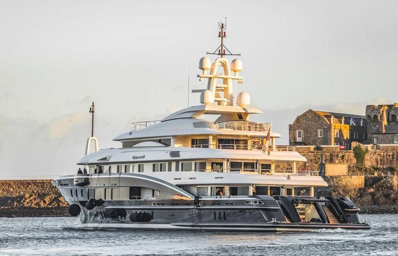 a large boat in the water aboard HIGH POWER III Yacht for Sale