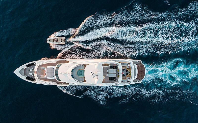 a ship in the ocean aboard THE BOAT OF FATE 2 Yacht for Sale