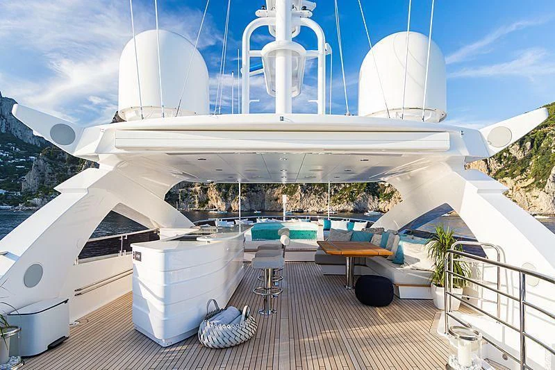 a large white building with a large white dome and a pool aboard THE BOAT OF FATE 2 Yacht for Sale