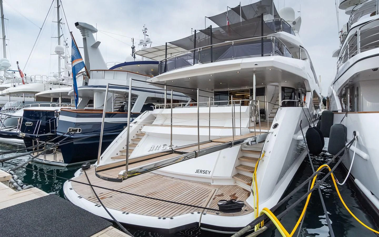 a boat docked at a pier aboard THE BOAT OF FATE 2 Yacht for Sale