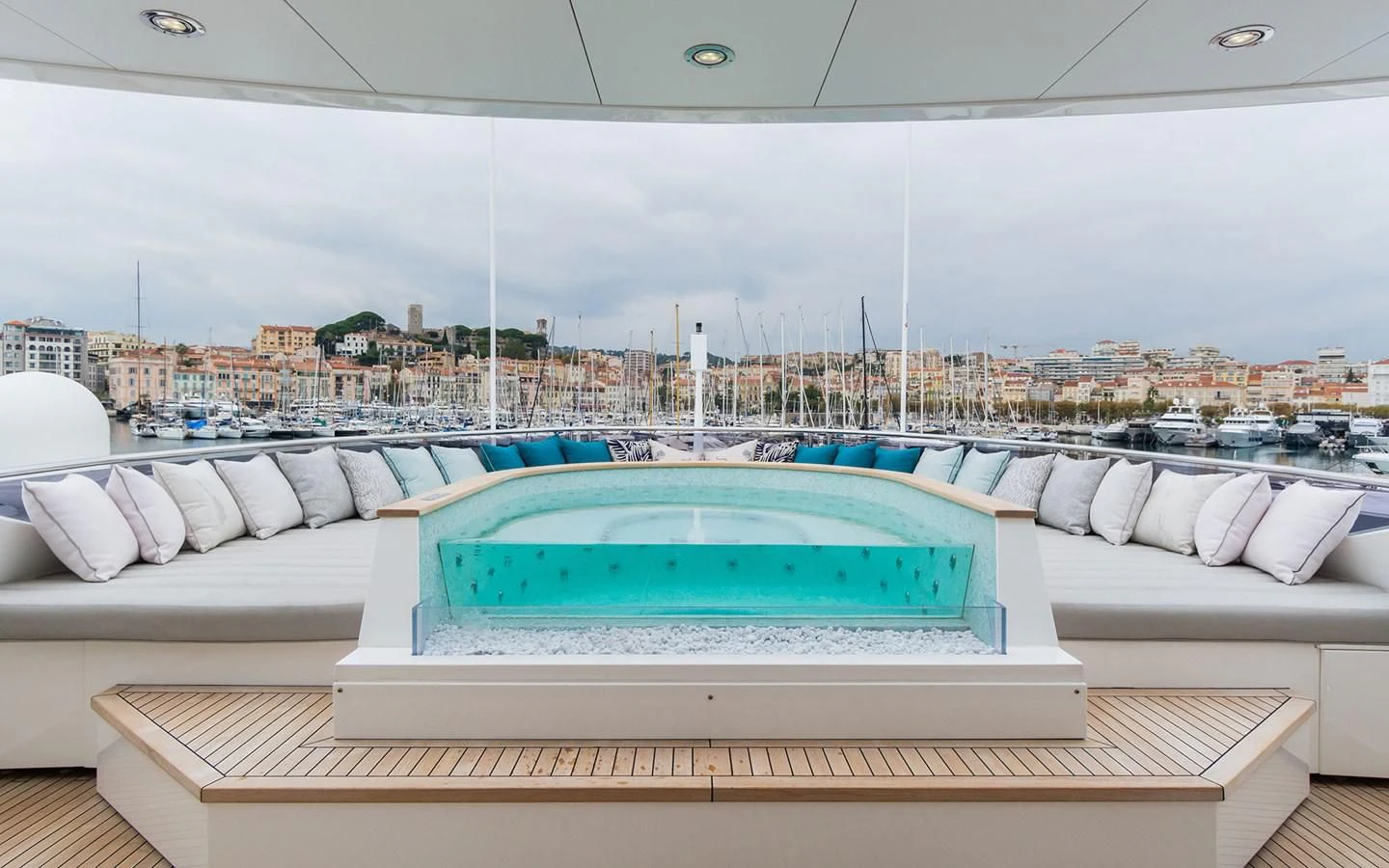 a large swimming pool aboard THE BOAT OF FATE 2 Yacht for Sale