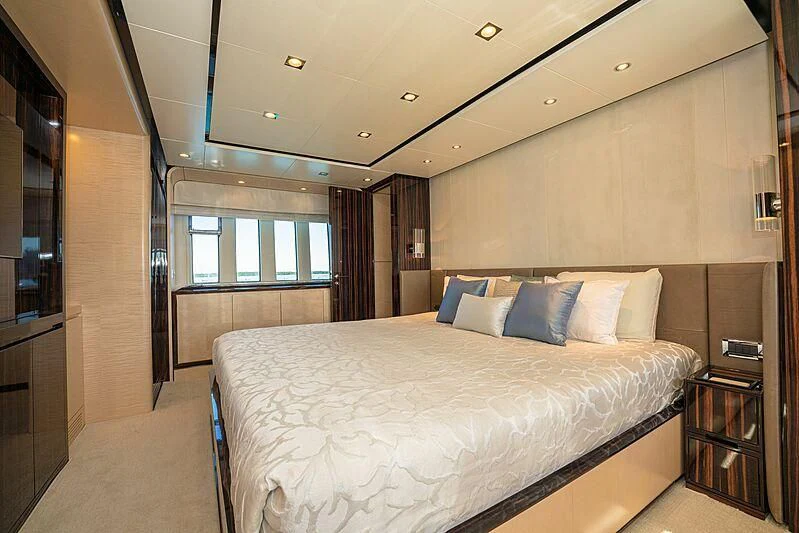 a bed in a room aboard PHOENIX Yacht for Sale