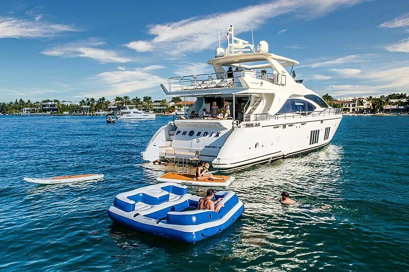 a boat in the water aboard PHOENIX Yacht for Sale