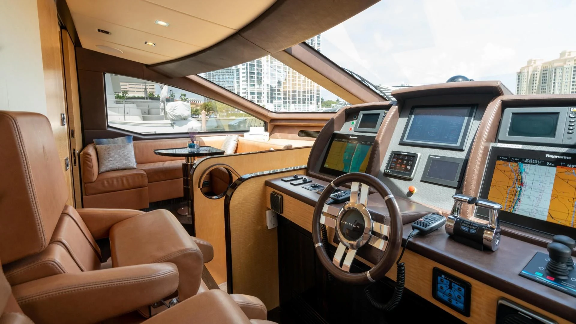 inside of a car aboard PHOENIX Yacht for Sale