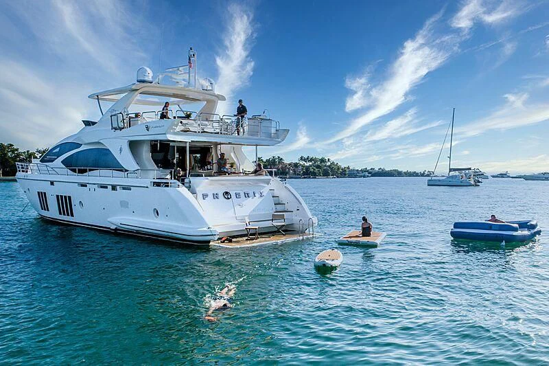 a boat in the water aboard PHOENIX Yacht for Sale