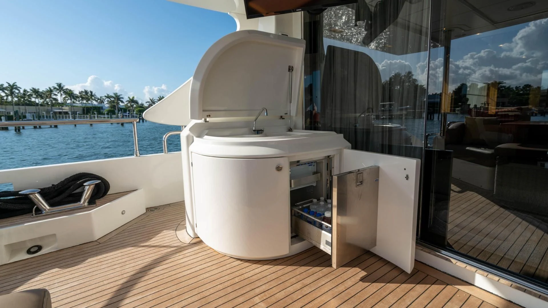 a large white machine on a deck aboard PHOENIX Yacht for Sale