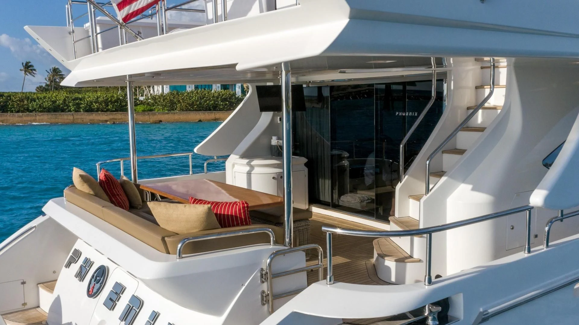 a boat on the water aboard PHOENIX Yacht for Sale