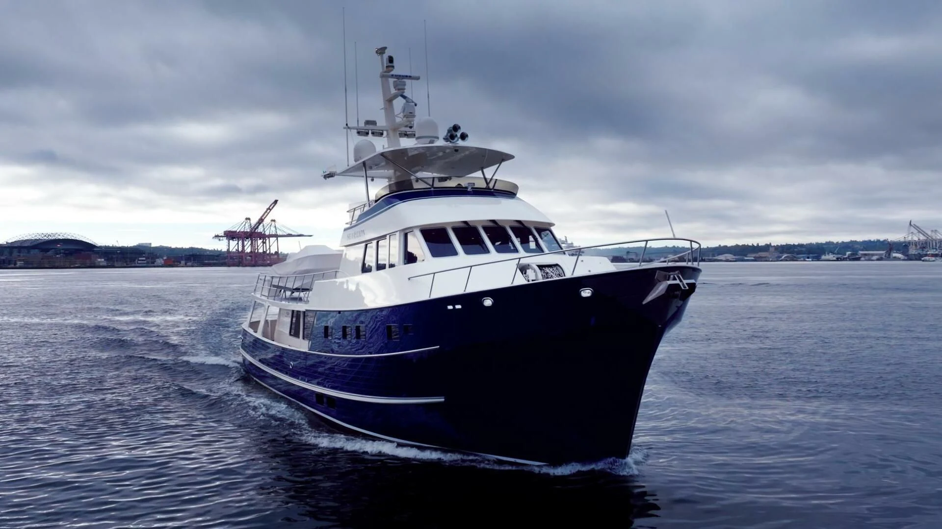 a boat on the water aboard SEA LION Yacht for Sale