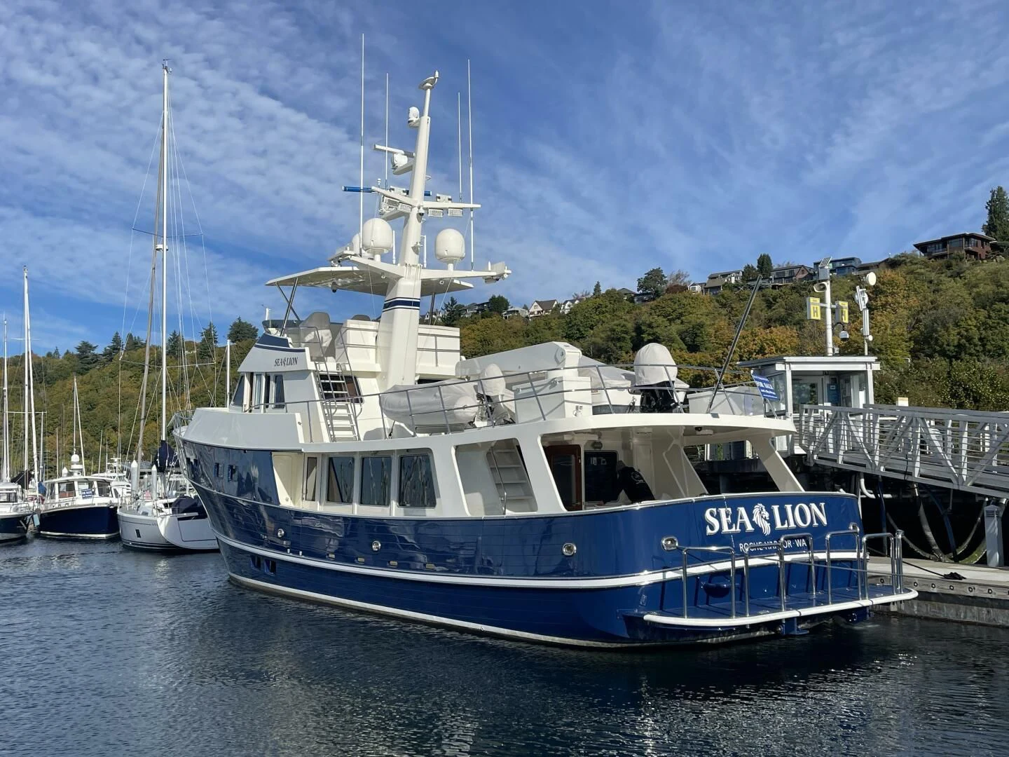 a boat in the water aboard SEA LION Yacht for Sale