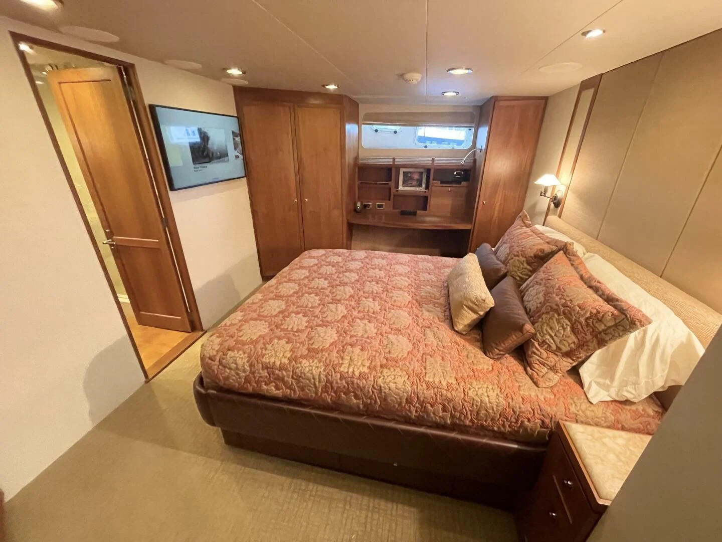 a bed in a hotel room aboard SEA LION Yacht for Sale
