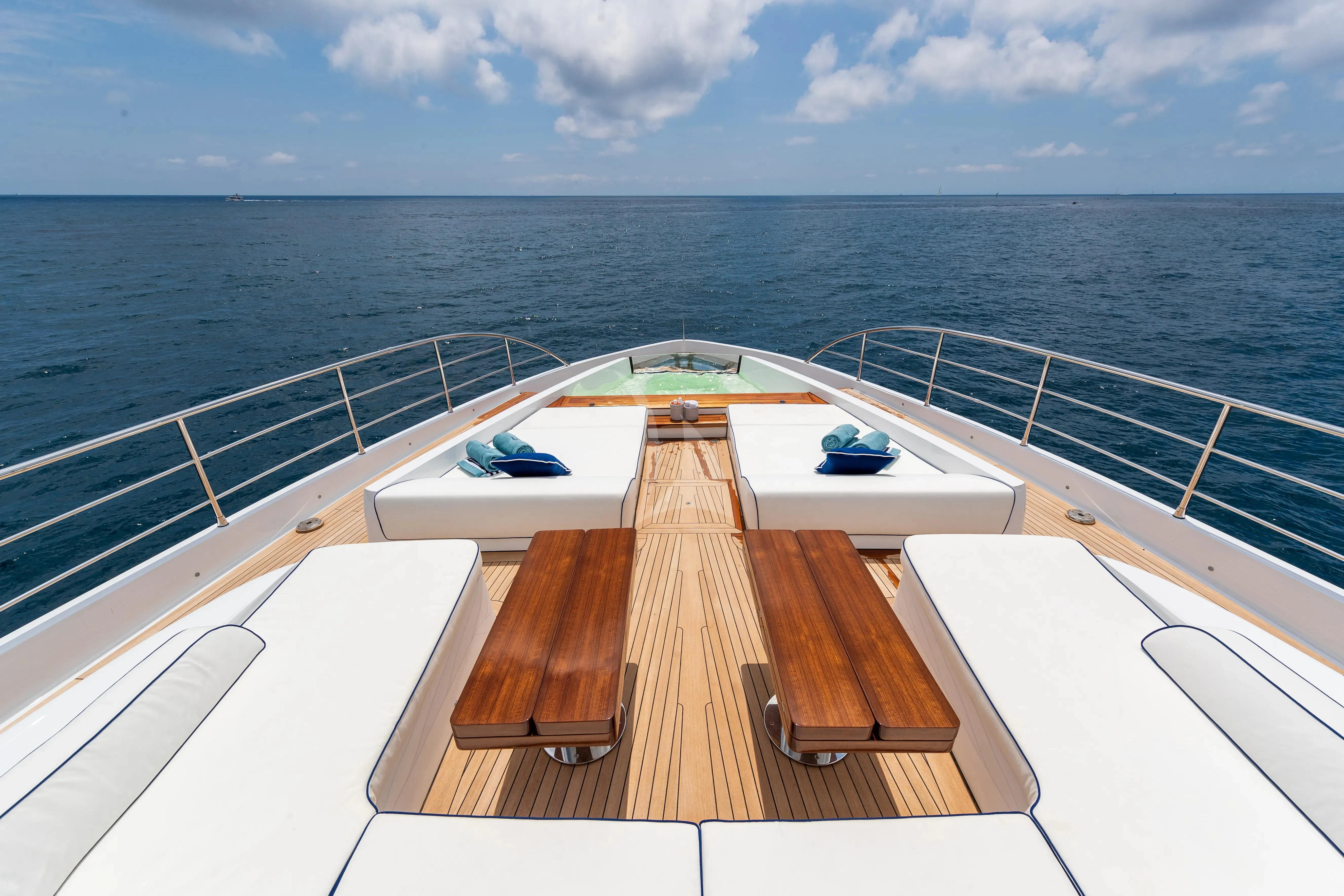 a deck overlooking the ocean aboard LAFAYETTE Yacht for Sale