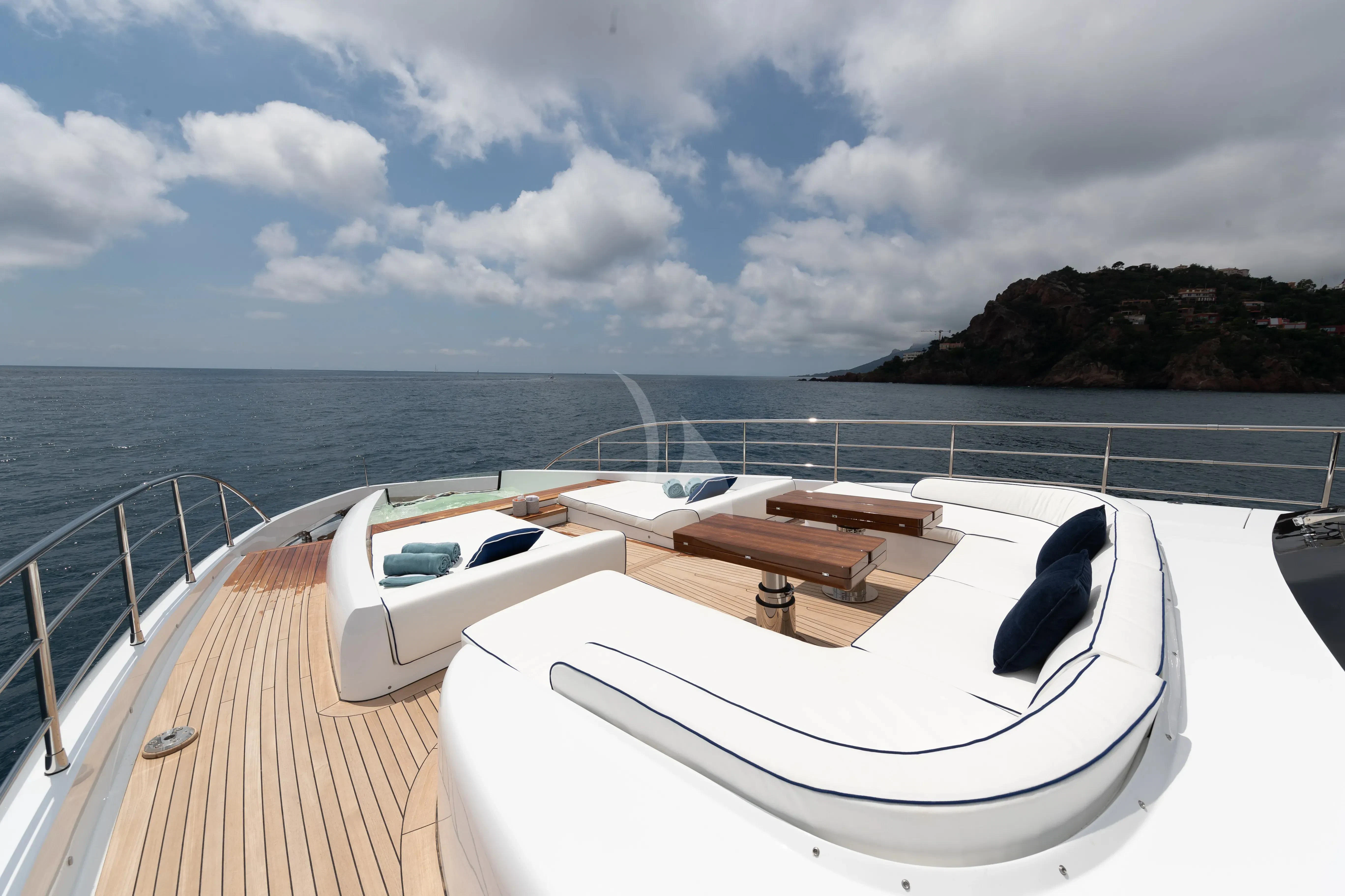 a boat on a deck aboard LAFAYETTE Yacht for Sale