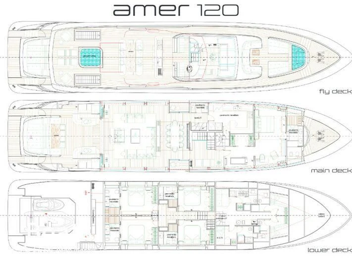 diagram, engineering drawing aboard LAFAYETTE Yacht for Sale