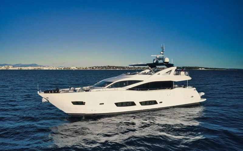 a white yacht in the water aboard LAFAYETTE Yacht for Sale
