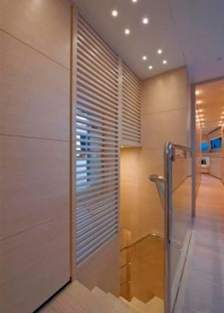 a shower unit in a room aboard ELYSIUM Yacht for Sale