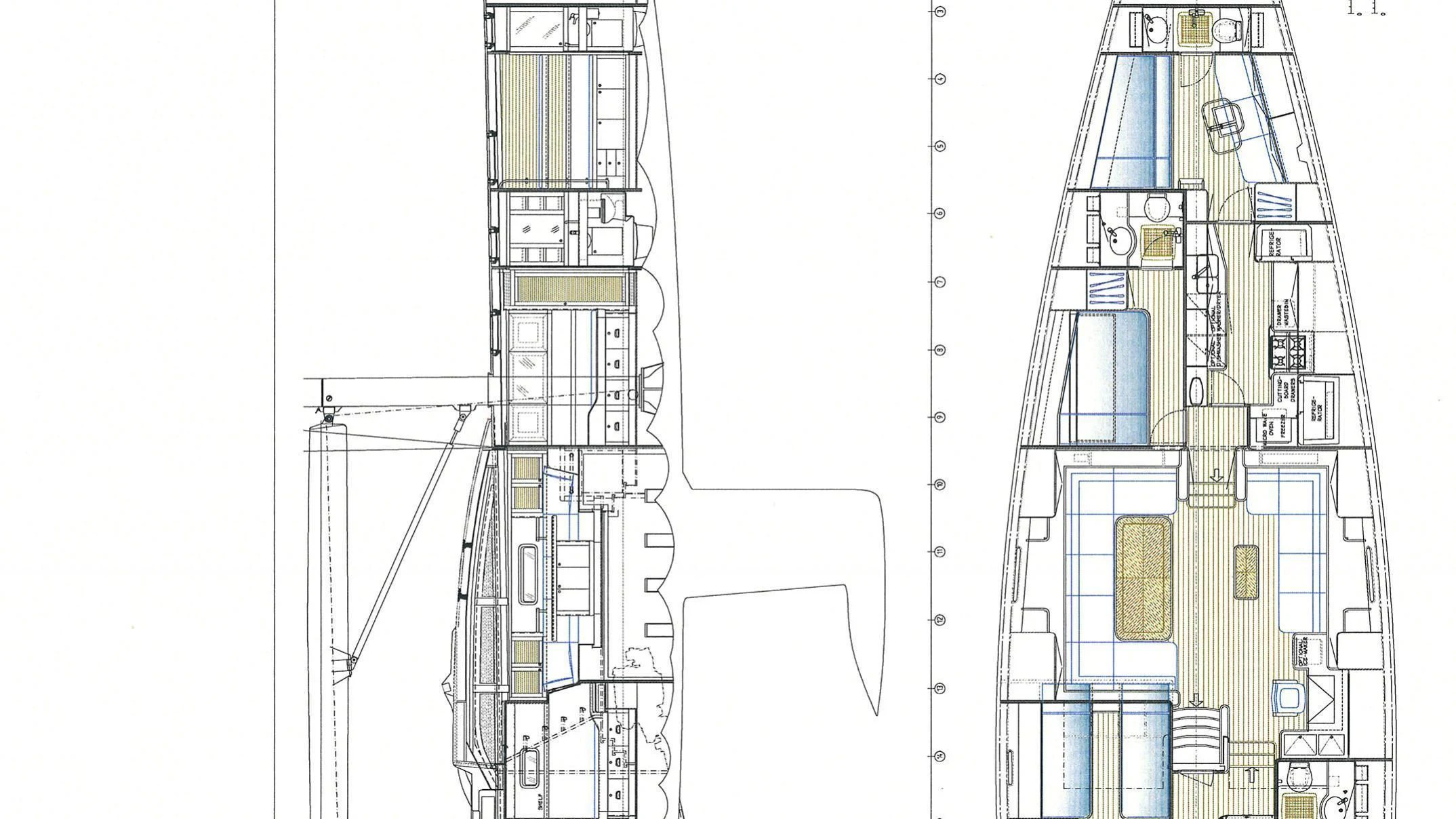 diagram, engineering drawing aboard ELYSIUM Yacht for Sale