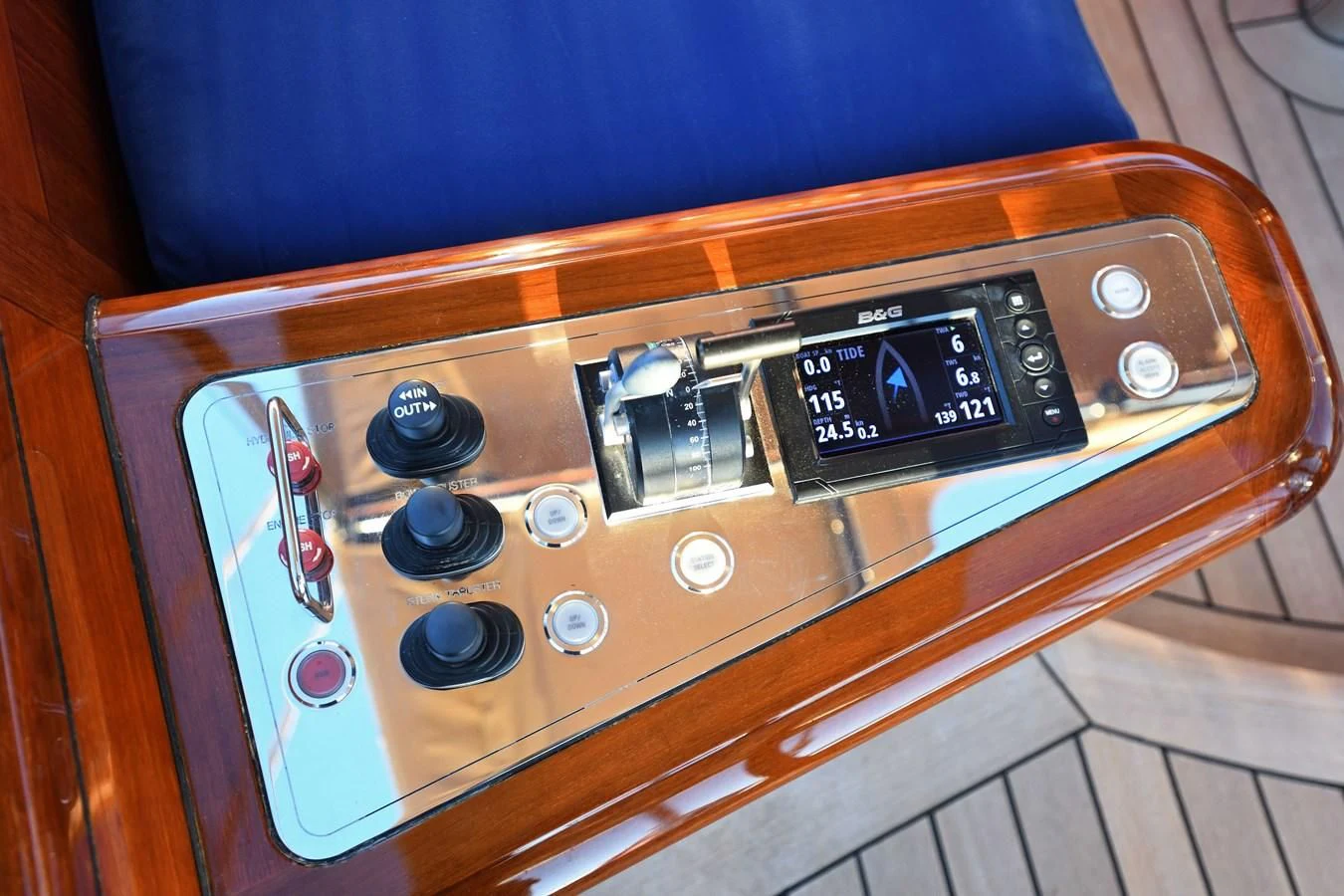 a wood cabinet with knobs and knobs aboard ATALANTE Yacht for Sale