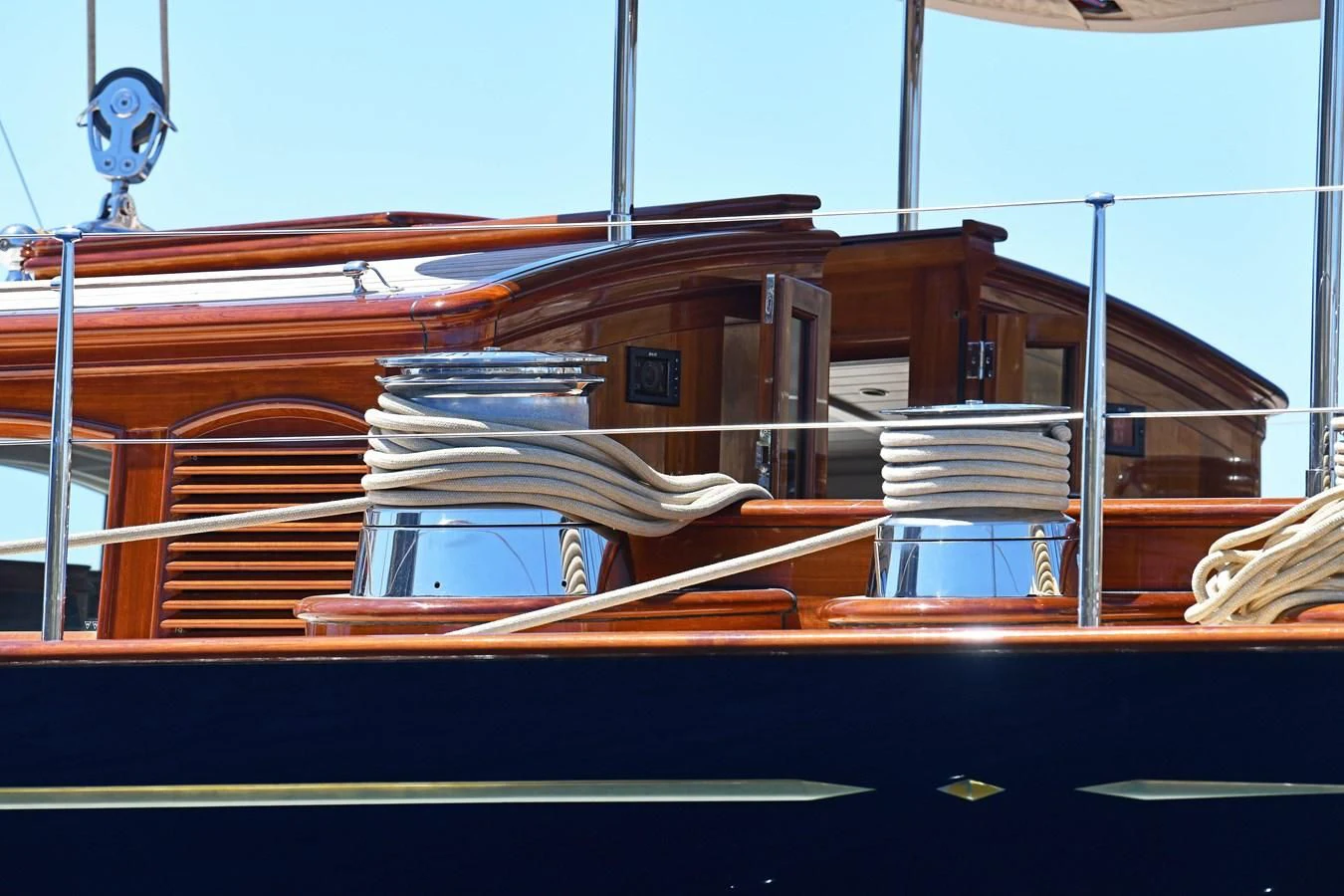 a boat on a trailer aboard ATALANTE Yacht for Sale