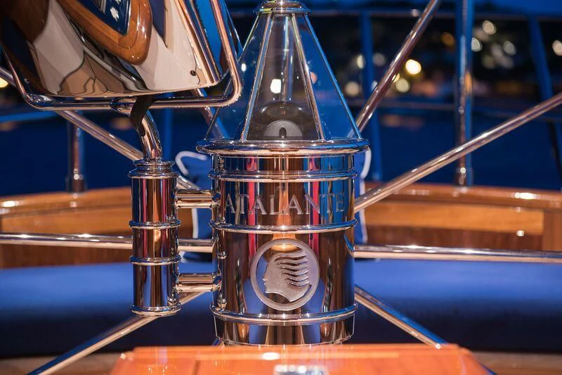 a close-up of a microscope aboard ATALANTE Yacht for Sale